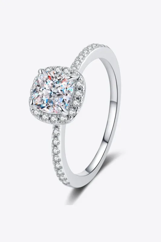1 Carat Moissanite 925 Sterling Silver Halo Ring sold by Unique Kulture