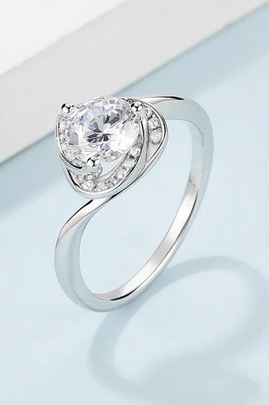 1 Carat Moissanite 925 Sterling Silver Heart Ring sold by Unique Kulture