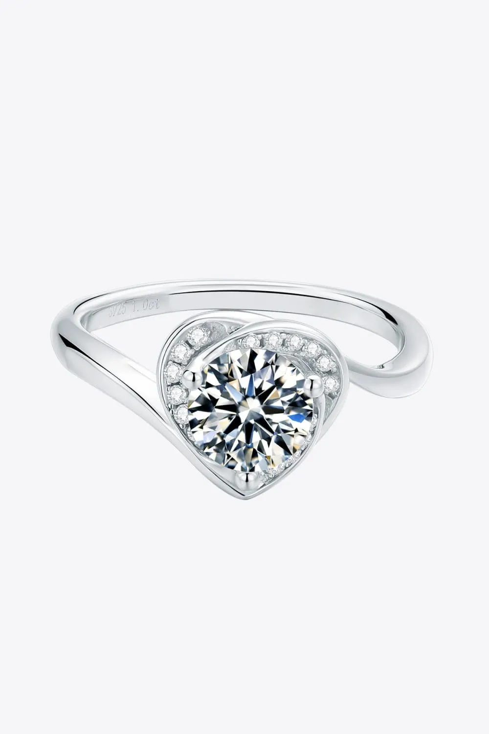 1 Carat Moissanite 925 Sterling Silver Heart Ring sold by Unique Kulture product image thumbnail 2