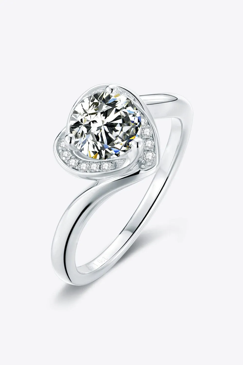 1 Carat Moissanite 925 Sterling Silver Heart Ring sold by Unique Kulture product image thumbnail 3
