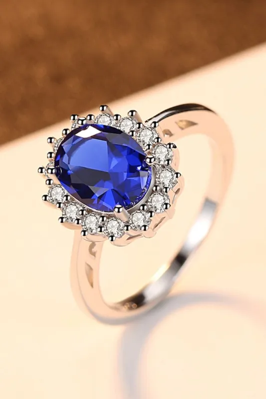 Synthetic Sapphire 925 Sterling Silver Ring sold by Unique Kulture