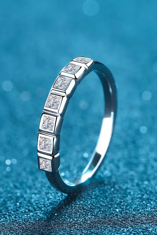 Moissanite Rhodium-Plated Half-Eternity Ring sold by Unique Kulture