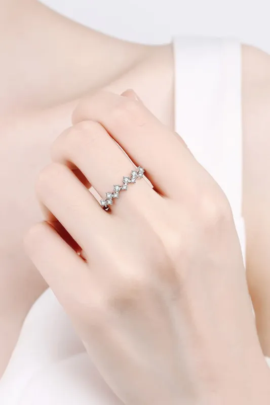 Moissanite Rhodium-Plated Half-Eternity Ring sold by Unique Kulture