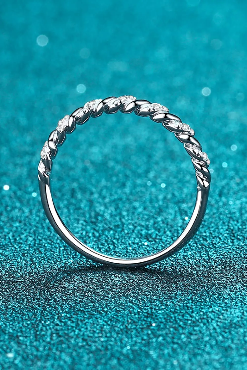Moissanite Rhodium-Plated Half-Eternity Ring sold by Unique Kulture product image thumbnail 4