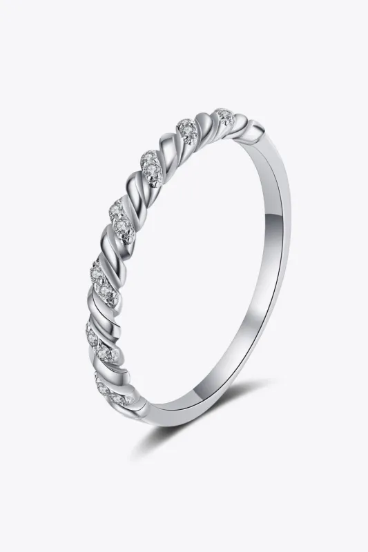 Moissanite Rhodium-Plated Half-Eternity Ring sold by Unique Kulture