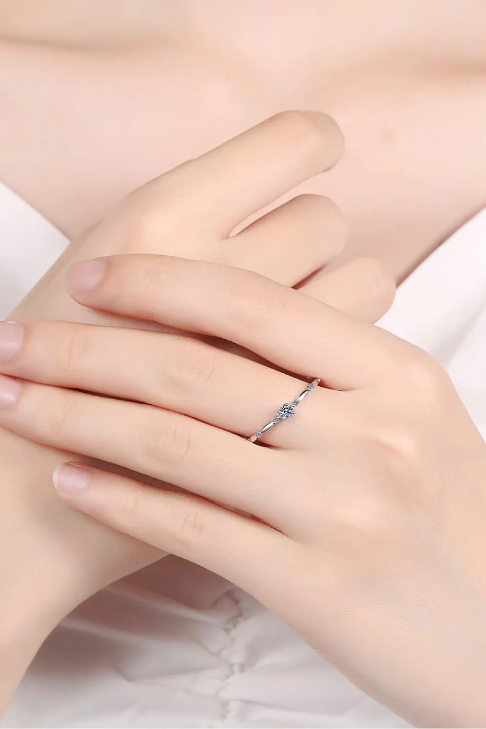 Moissanite 925 Sterling Silver Rhodium-Plated Ring sold by Unique Kulture product image thumbnail 3