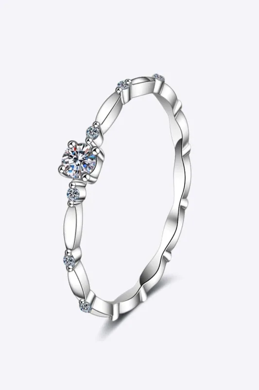 Moissanite 925 Sterling Silver Rhodium-Plated Ring sold by Unique Kulture