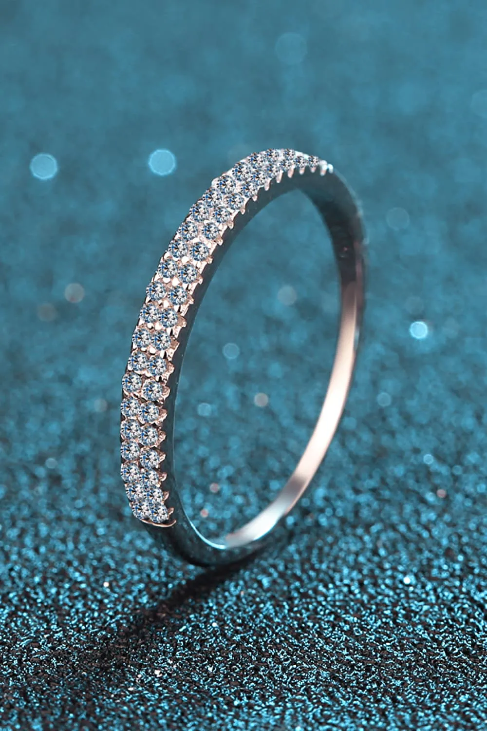 Moissanite 925 Sterling Silver Half-Eternity Ring sold by Unique Kulture product image thumbnail 4