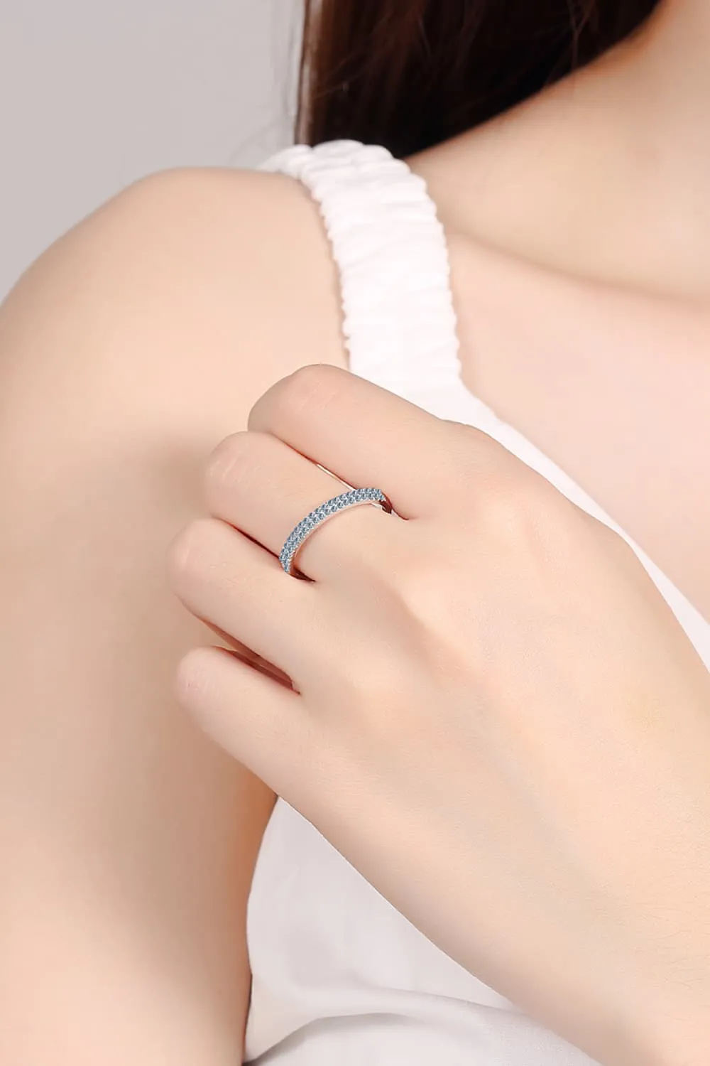 Moissanite 925 Sterling Silver Half-Eternity Ring sold by Unique Kulture product image thumbnail 2