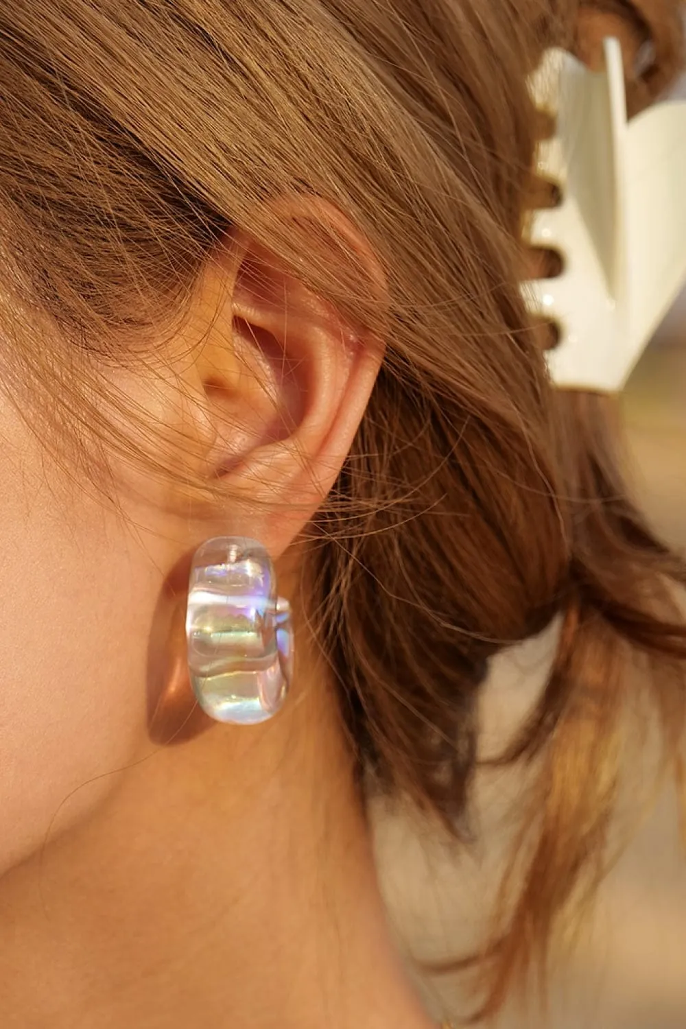 Resin C-Hoop Earrings sold by Unique Kulture product image thumbnail 2