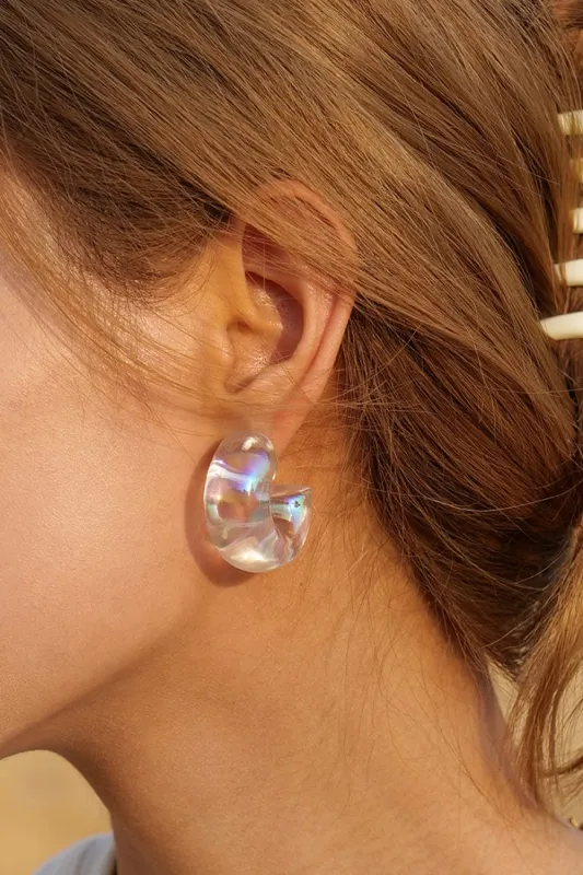 Resin C-Hoop Earrings made by Unique Kulture