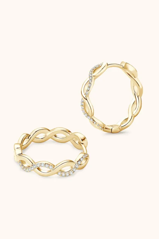 Moissanite Crisscross Hoop Earrings sold by Unique Kulture