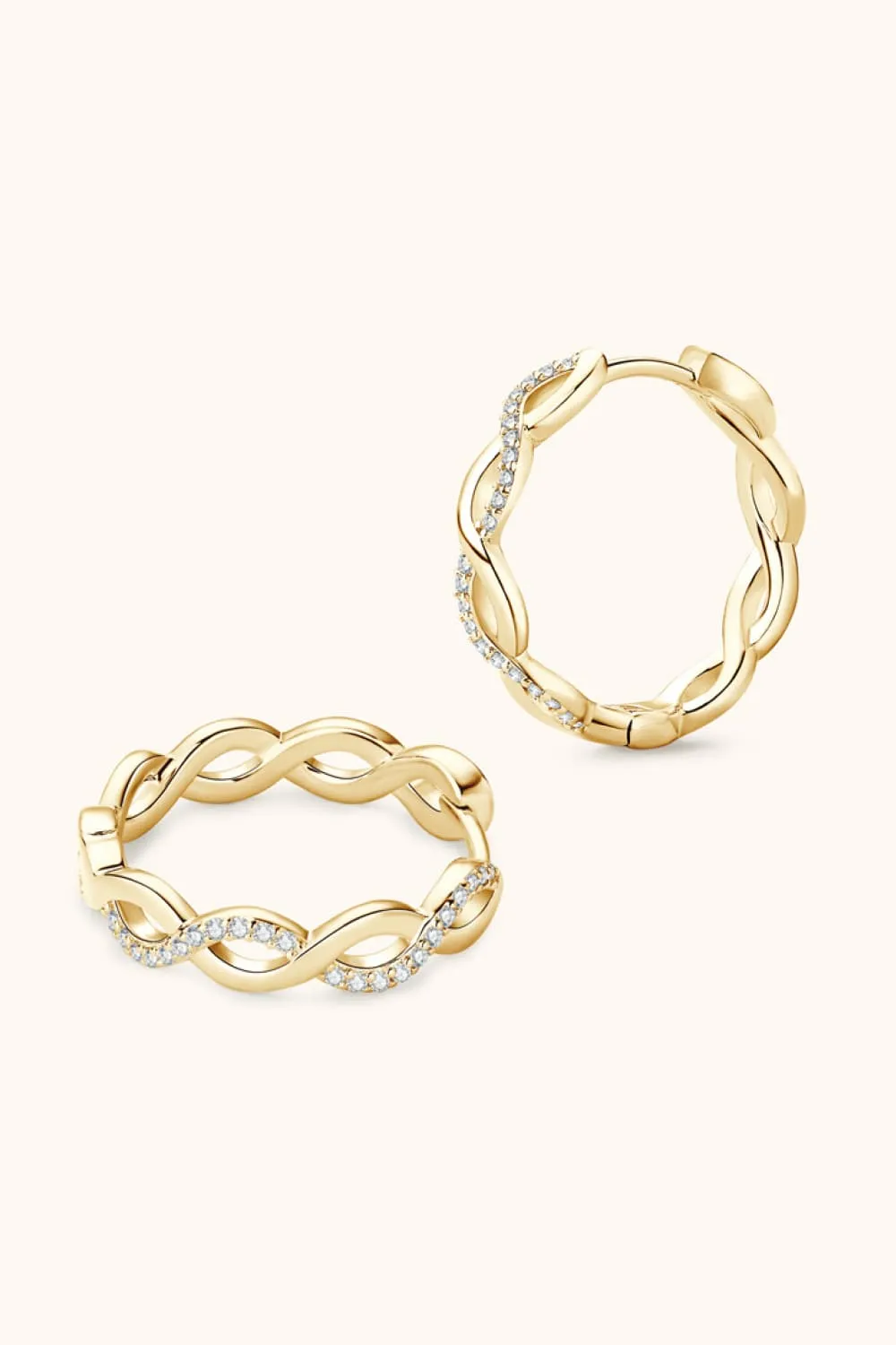 Moissanite Crisscross Hoop Earrings sold by Unique Kulture