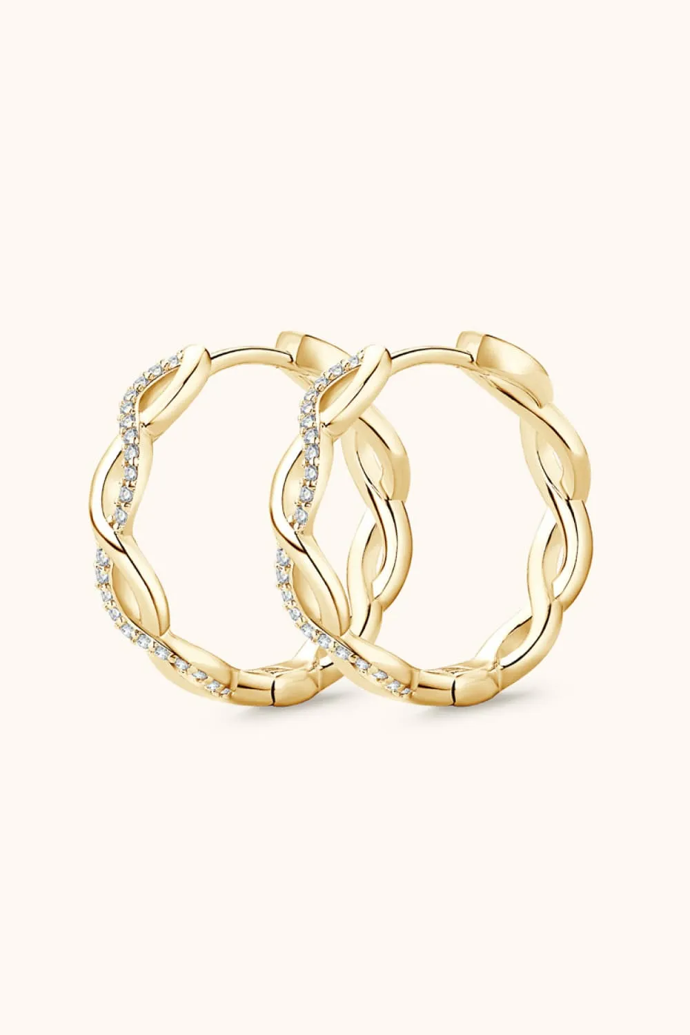 Moissanite Crisscross Hoop Earrings sold by Unique Kulture product image thumbnail 2