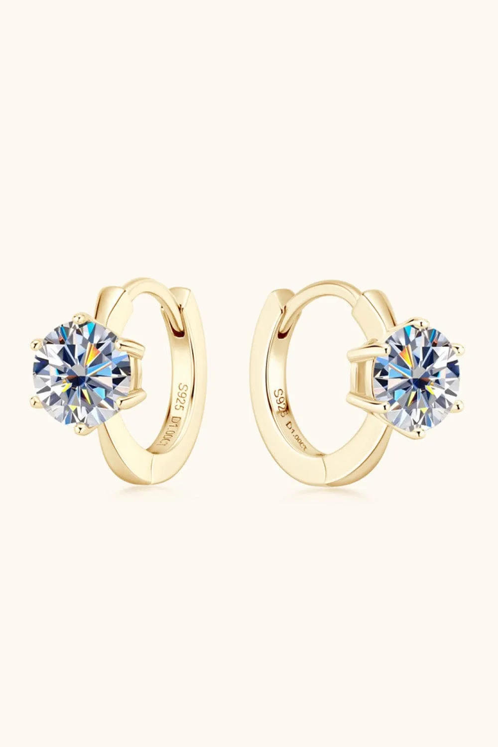 2 Carat Moissanite 925 Sterling Silver Huggie Earrings sold by Unique Kulture product image thumbnail 4