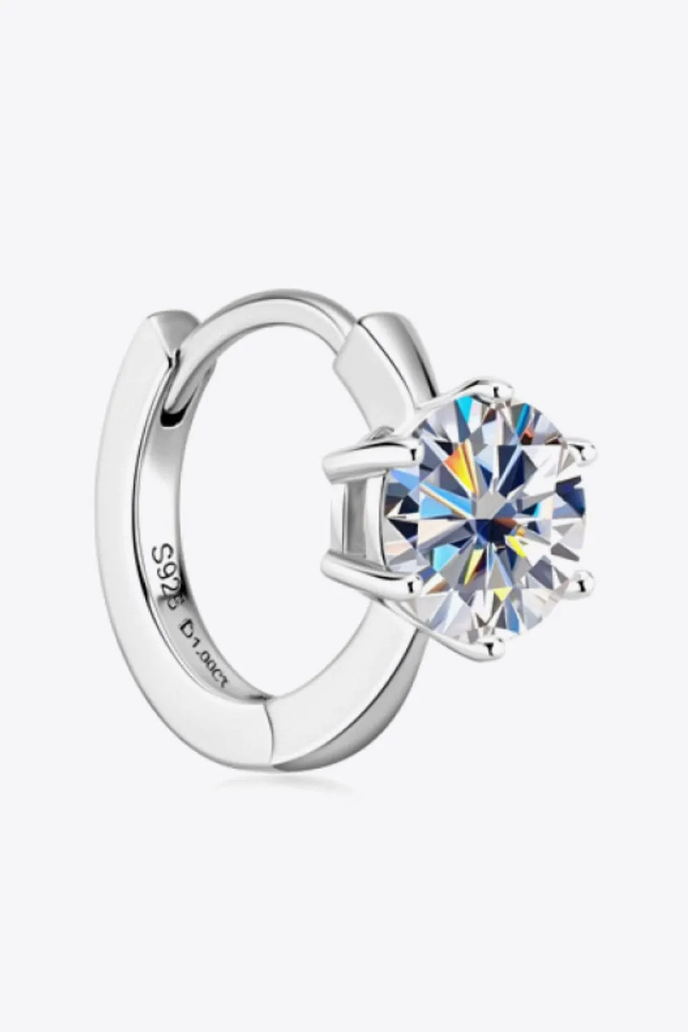 2 Carat Moissanite 925 Sterling Silver Huggie Earrings sold by Unique Kulture product image thumbnail 3