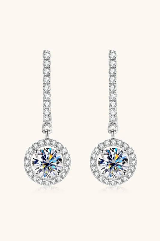 2 Carat Moissanite 925 Sterling Silver Drop Earrings sold by Unique Kulture