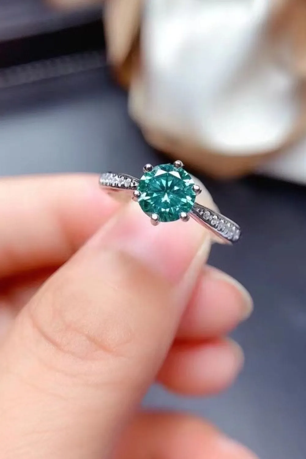 2 Carat Moissanite 925 Sterling Silver Ring sold by Unique Kulture product image thumbnail 4