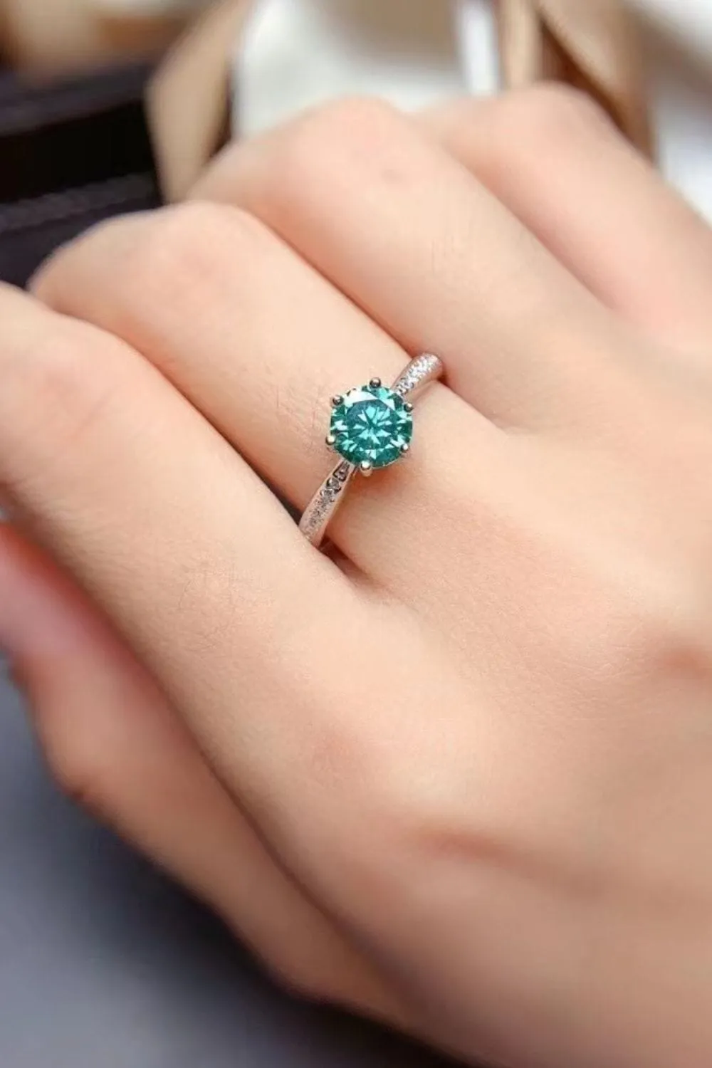2 Carat Moissanite 925 Sterling Silver Ring sold by Unique Kulture product image thumbnail 2