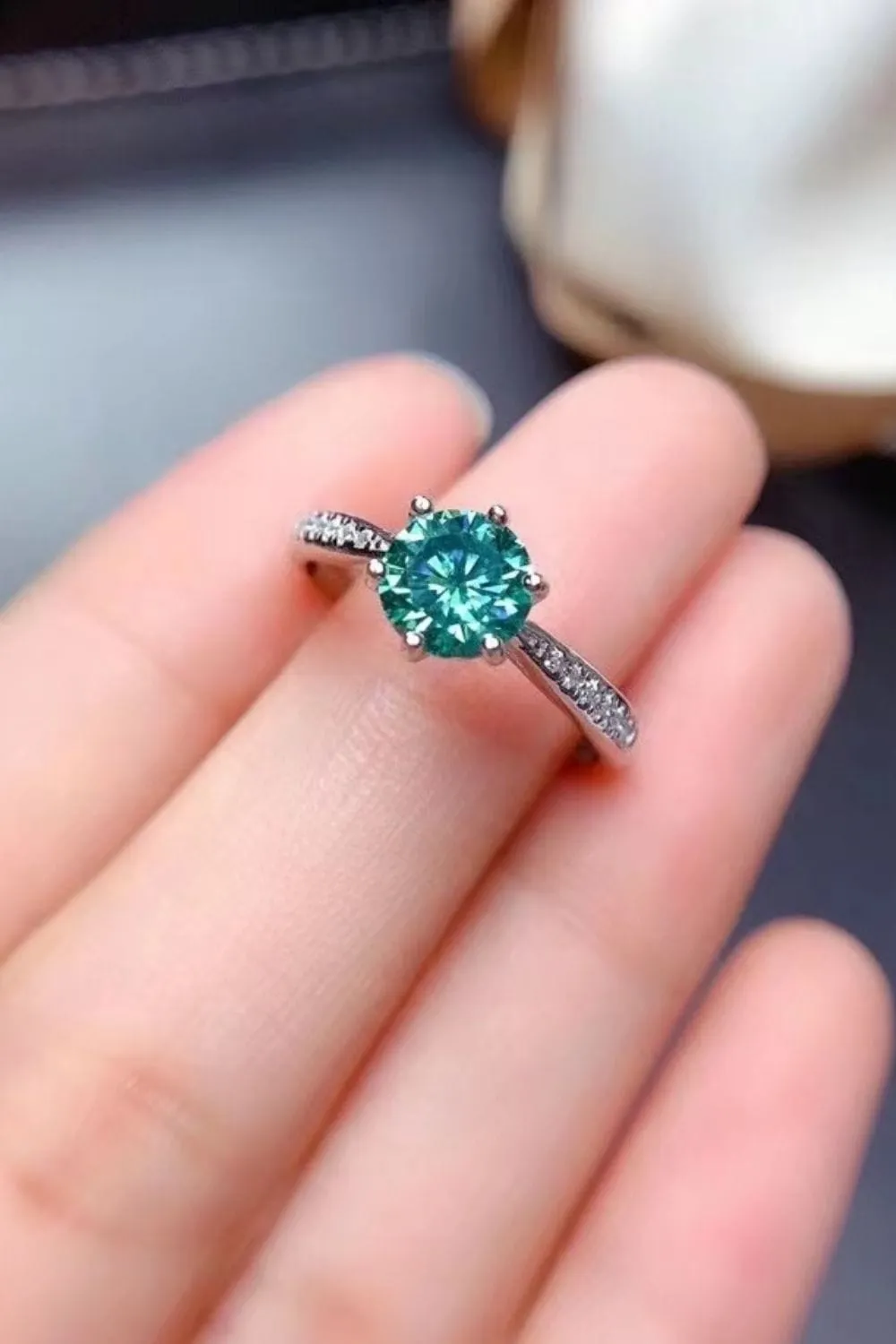 2 Carat Moissanite 925 Sterling Silver Ring sold by Unique Kulture product image thumbnail 3