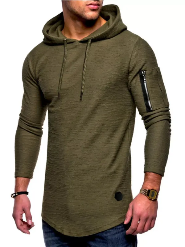 Men's Plus Size Casual Slim Fit Long Sleeve Hoodie sold by Unique Kulture