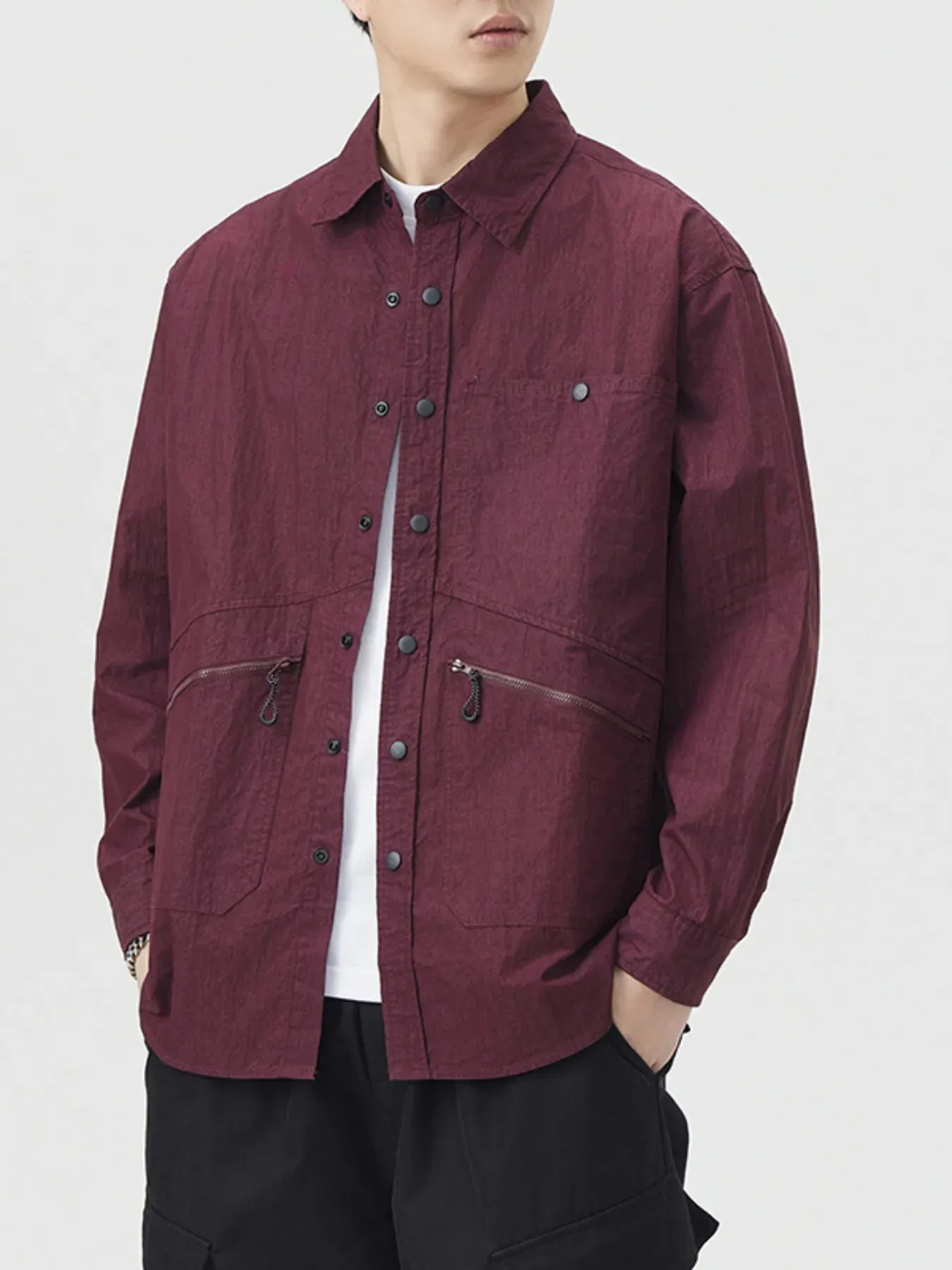 Men's Plus Size Casual Lightweight Button Up Shirt sold by Unique Kulture