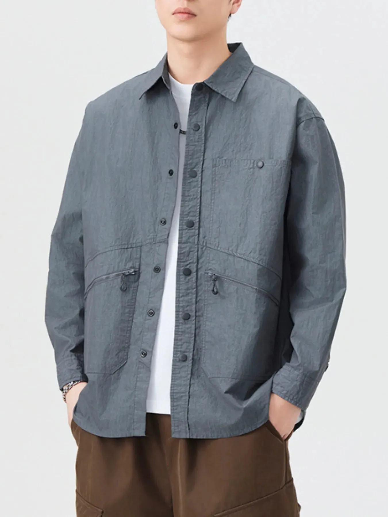 Men's Plus Size Casual Lightweight Button Up Shirt sold by Unique Kulture product image thumbnail 5