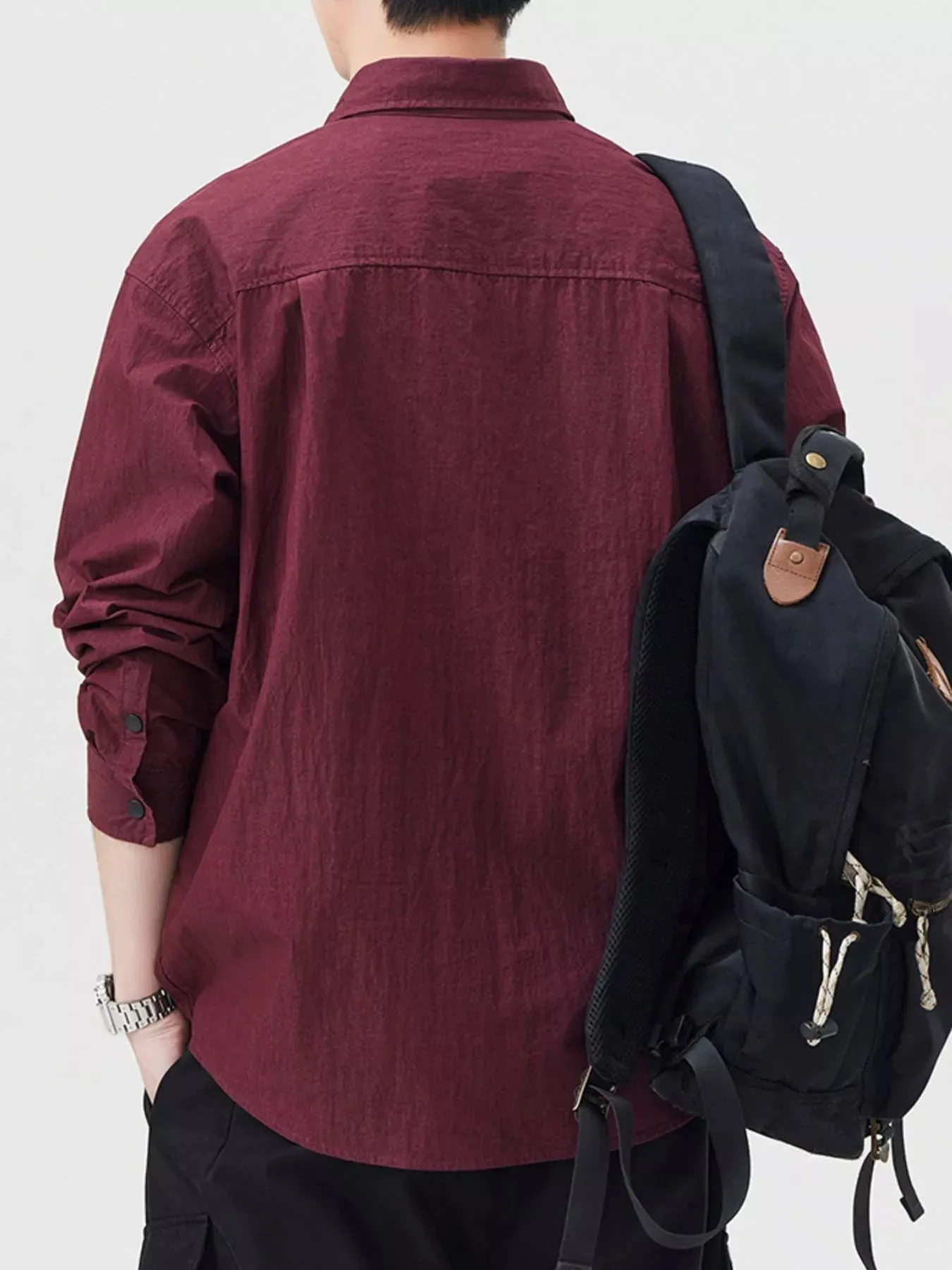 Men's Plus Size Casual Lightweight Button Up Shirt sold by Unique Kulture product image thumbnail 3