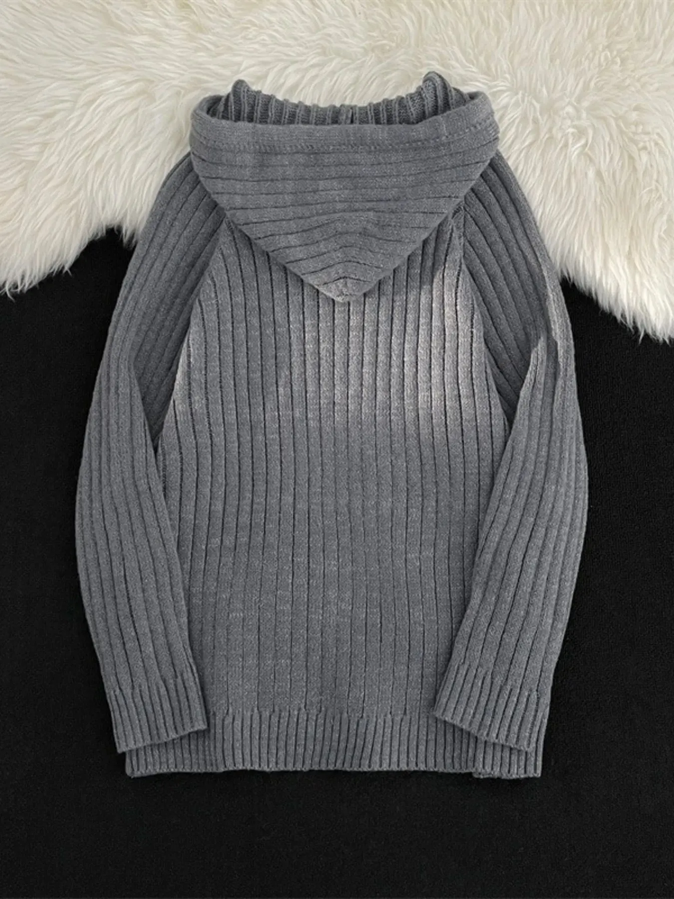 Men's Ribbed Knit Hooded Sweater sold by Unique Kulture product image thumbnail 5