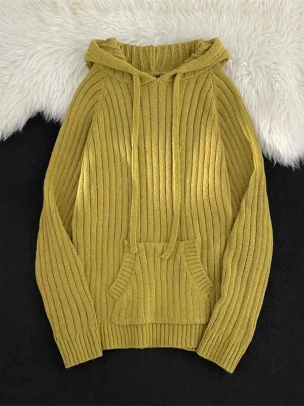 Men's Ribbed Knit Hooded Sweater sold by Unique Kulture