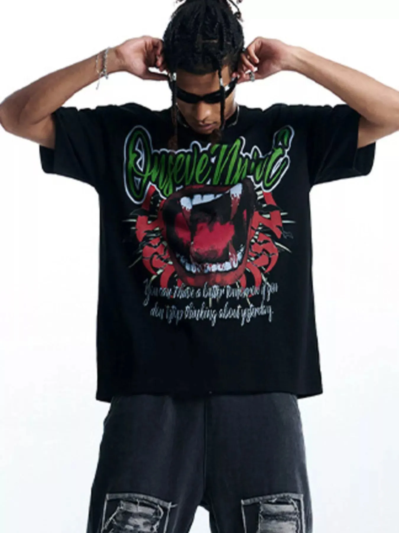 Men's Graphic Round Neck Oversized T-Shirt sold by Unique Kulture product image thumbnail 4