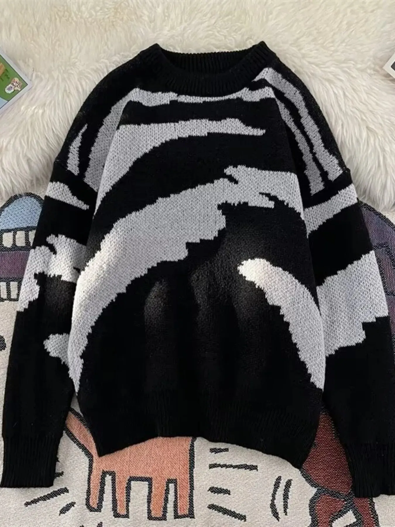 Men's Contrast Round Neck Sweater sold by Unique Kulture