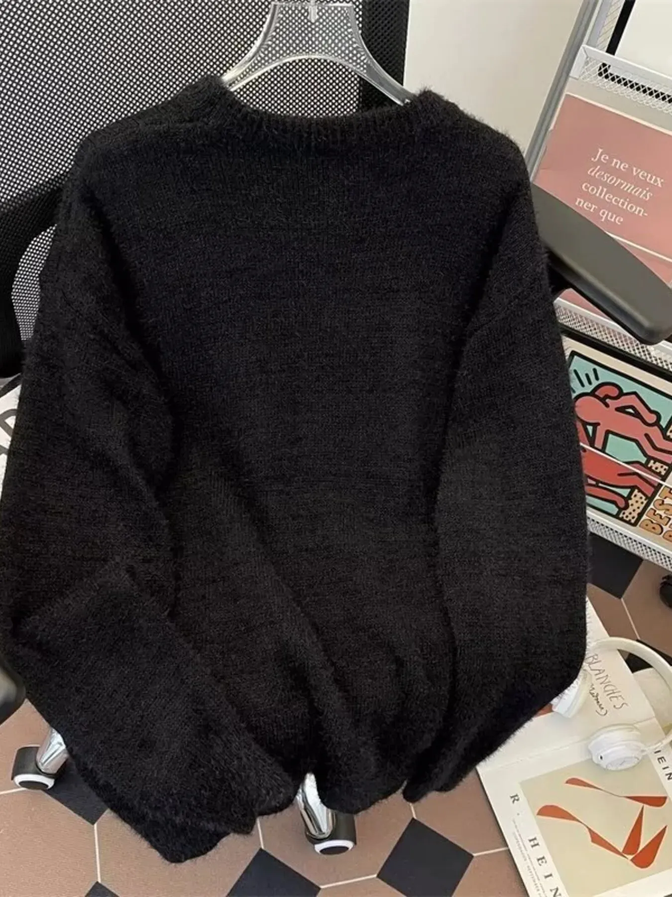 Men's Plus Size Cute Cat Pattern Knitted Pullover sold by Unique Kulture product image thumbnail 2