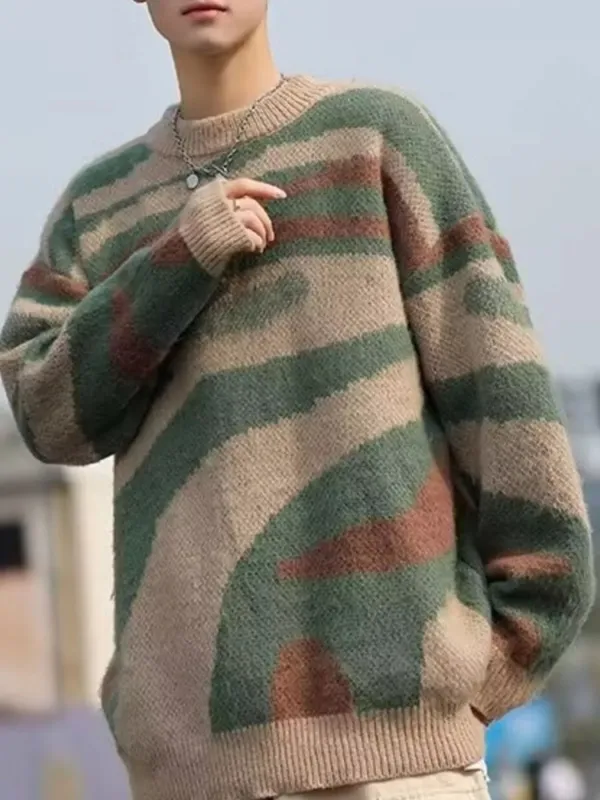 Men's Contrast Round Neck Sweater sold by Unique Kulture