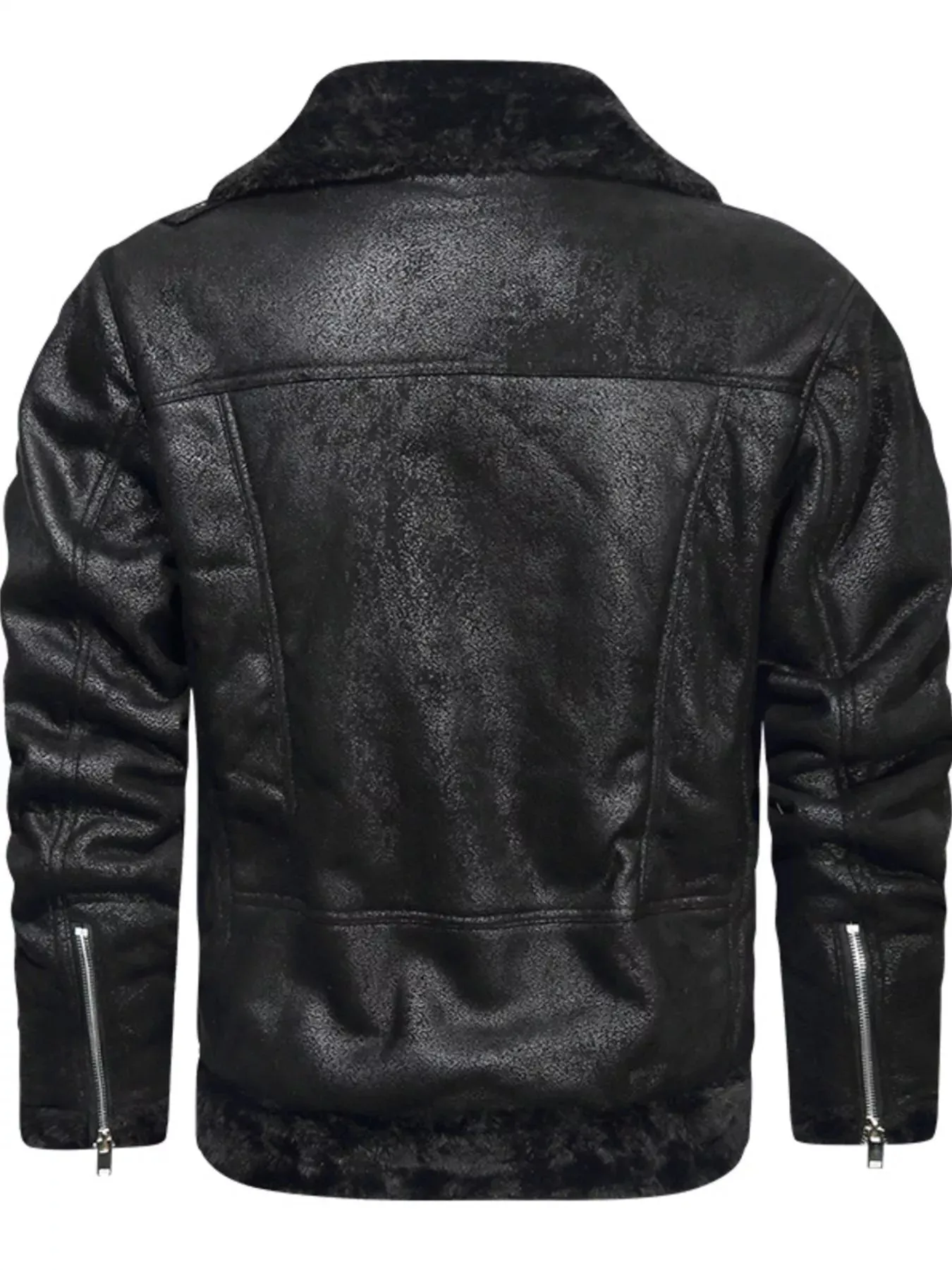 Men's Plus Size Zip Up Fuzzy Outerwear sold by Unique Kulture product image thumbnail 5