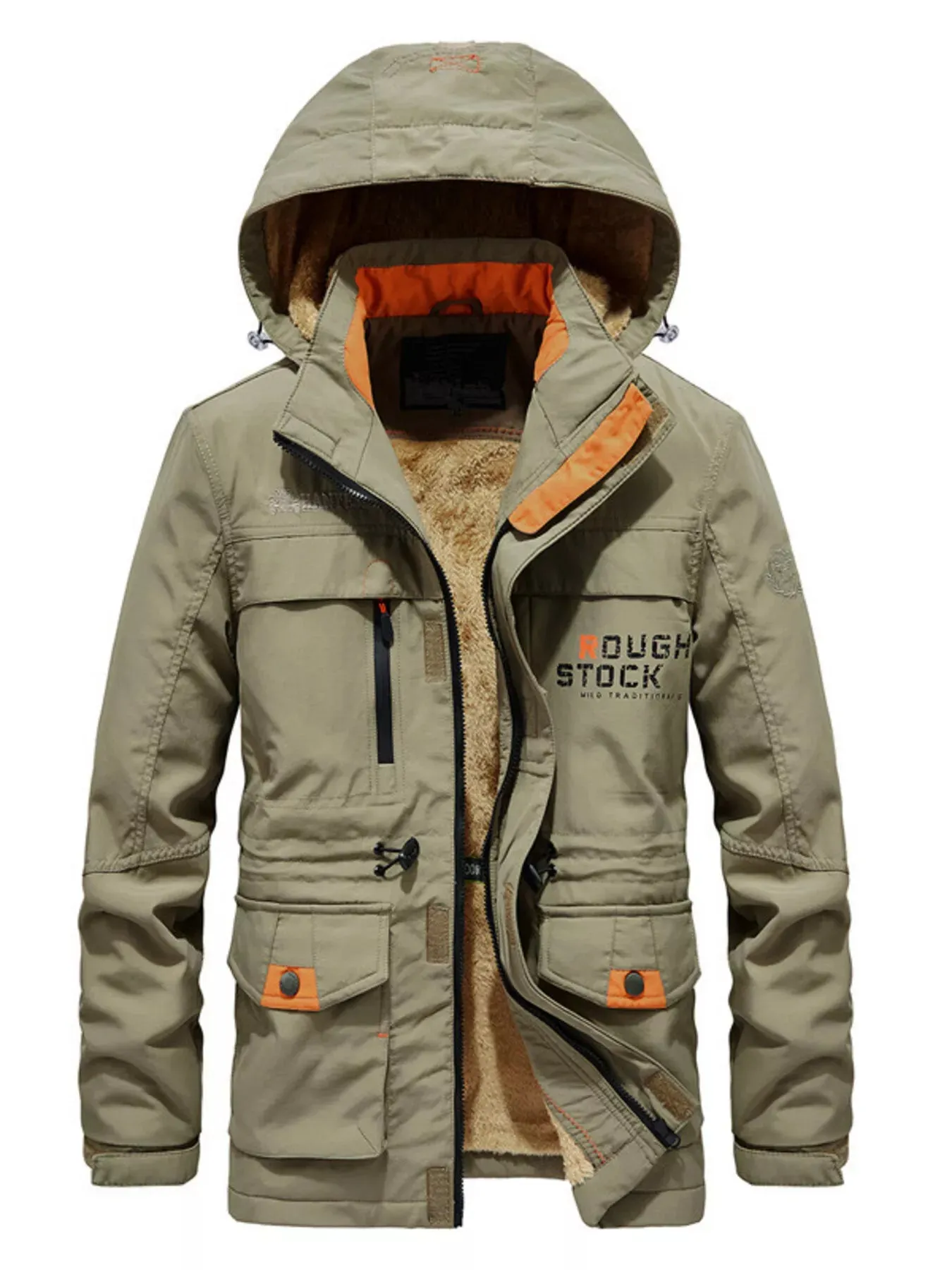 Men's Plus Size Zip Up Warm Hooded Parka Jacket sold by Unique Kulture product image thumbnail 4