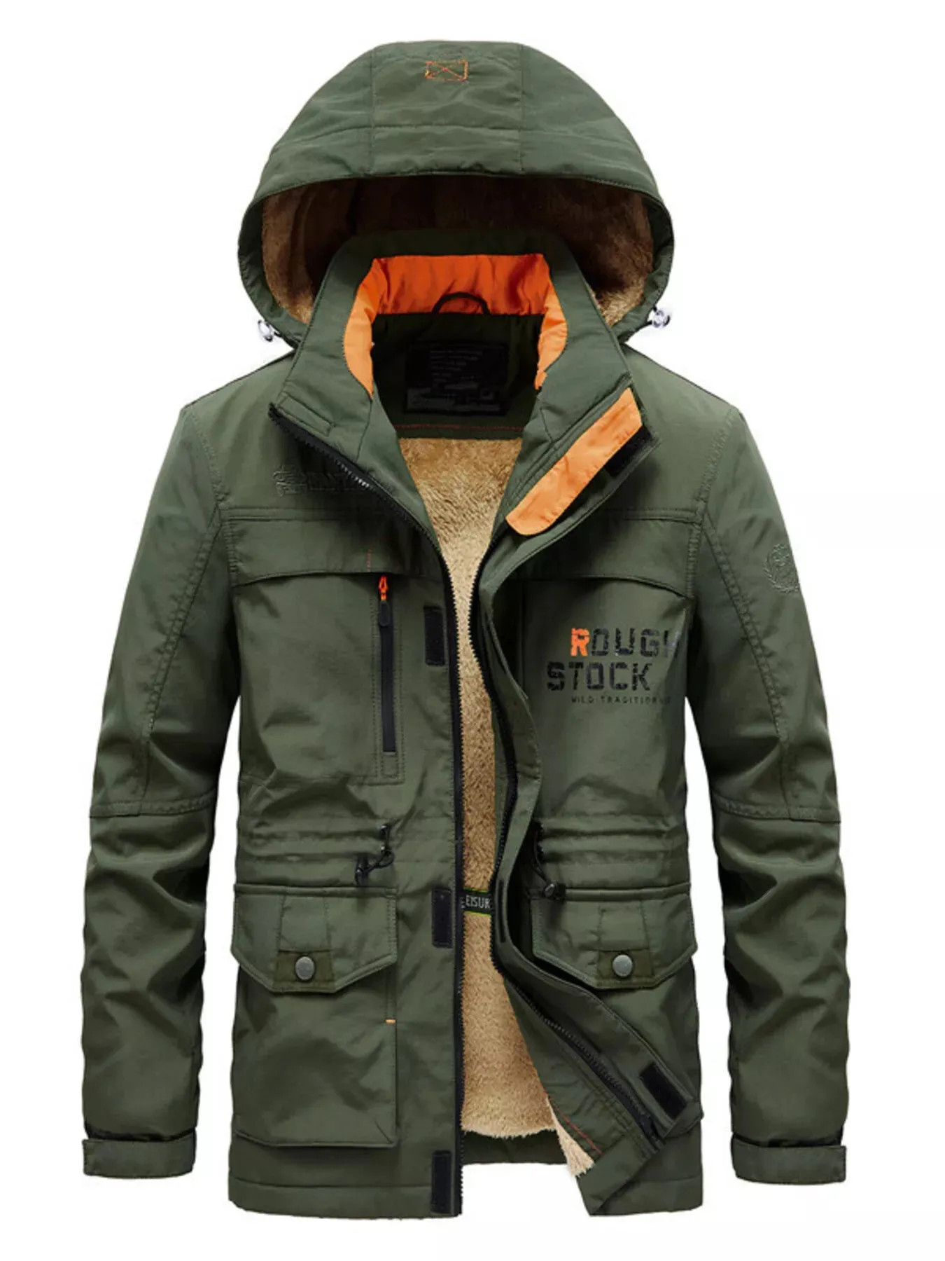 Men's Plus Size Zip Up Warm Hooded Parka Jacket sold by Unique Kulture