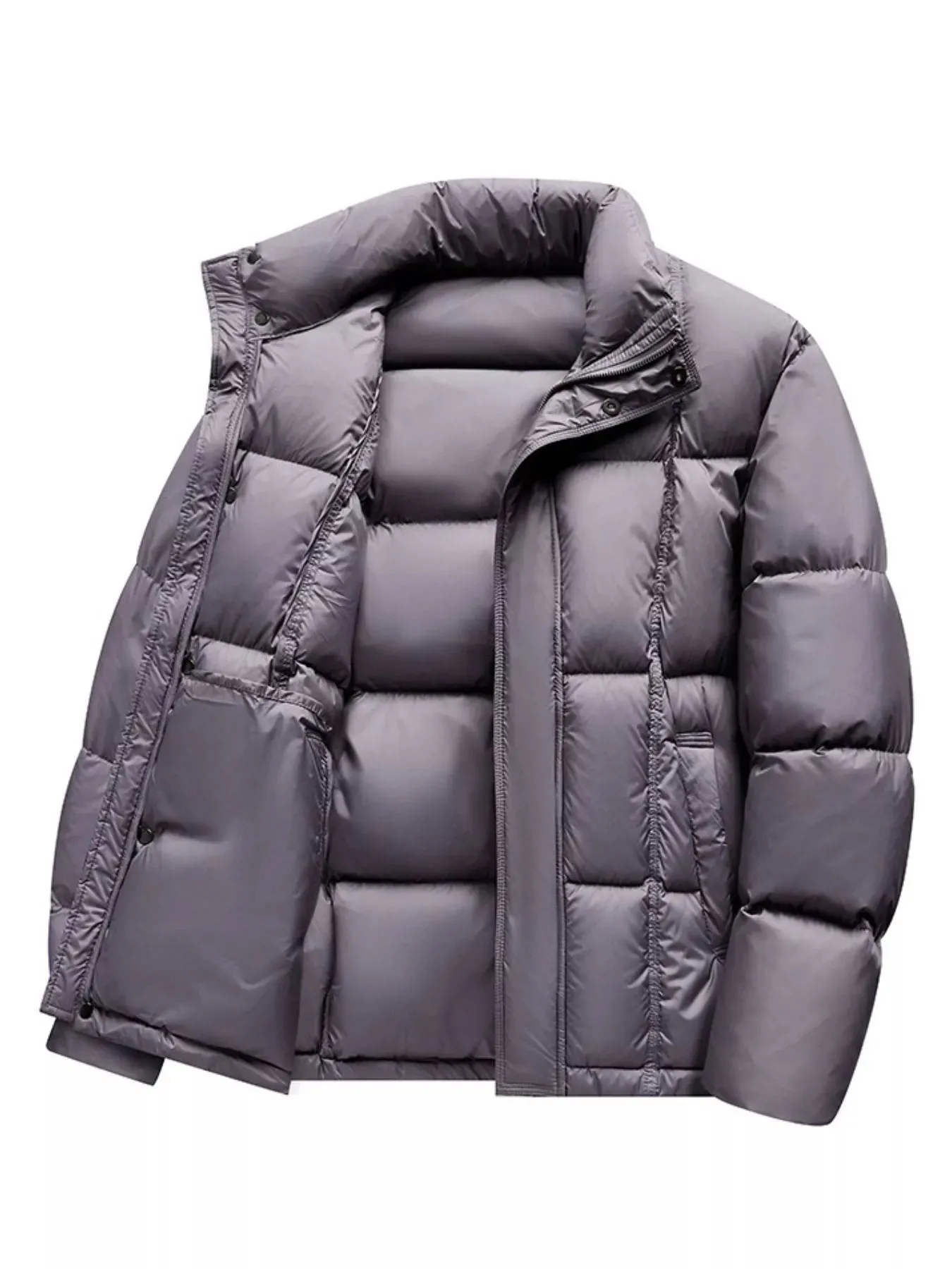Men's Plus Size Snap Down Padded Puffer Jacket sold by Unique Kulture product image thumbnail 4
