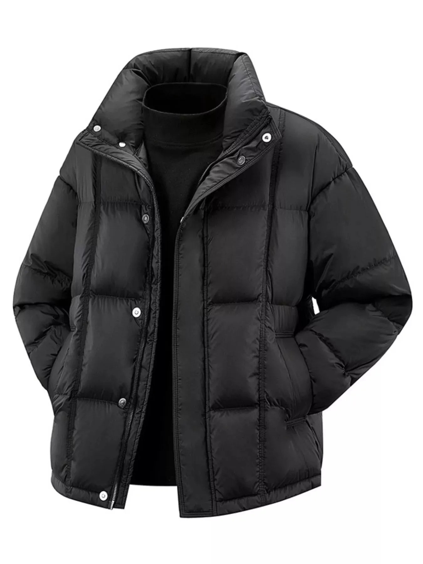 Men's Plus Size Snap Down Padded Puffer Jacket sold by Unique Kulture product image thumbnail 5