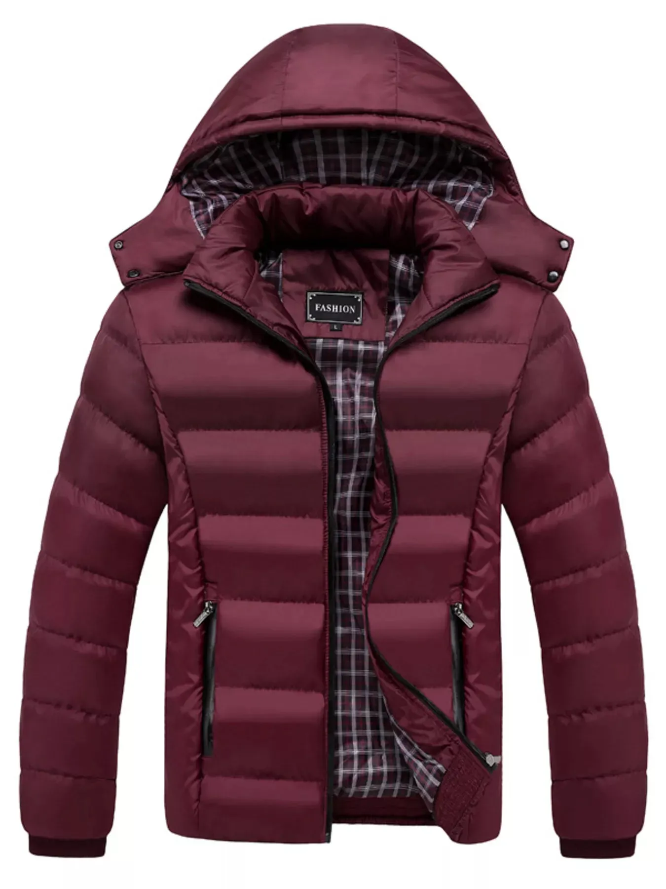 Men's Plus Size Warm Padded Hooded Puffer Jacket sold by Unique Kulture product image thumbnail 5