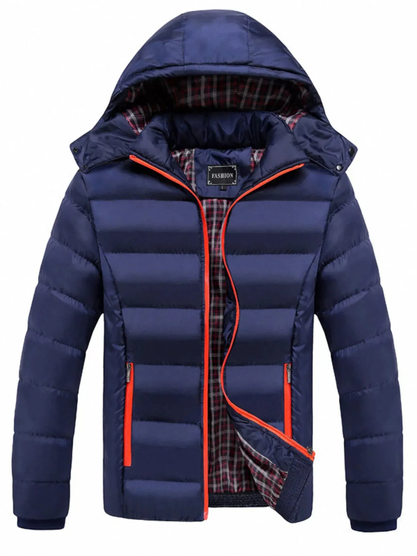Men's Plus Size Warm Padded Hooded Puffer Jacket sold by Unique Kulture product image thumbnail 4
