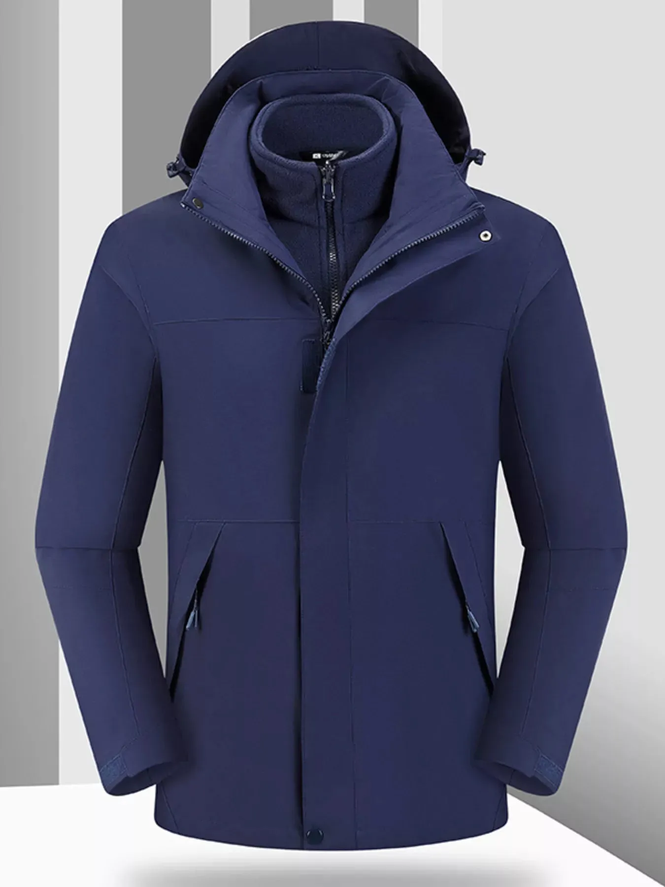 Men's Full Size Zip Up Hooded Jacket Plus Size sold by Unique Kulture product image thumbnail 2