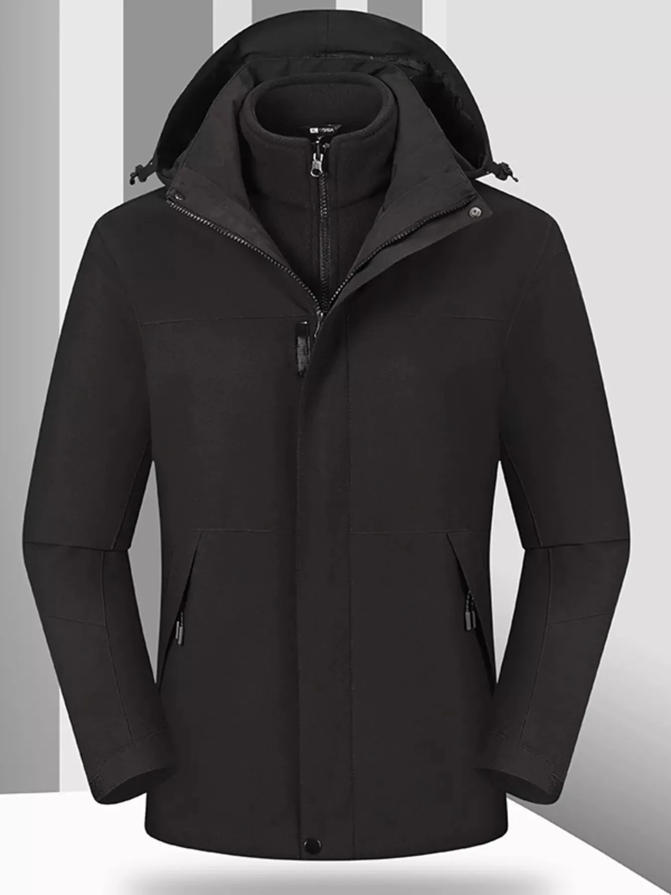 Men's Full Size Zip Up Hooded Jacket Plus Size sold by Unique Kulture product image thumbnail 4