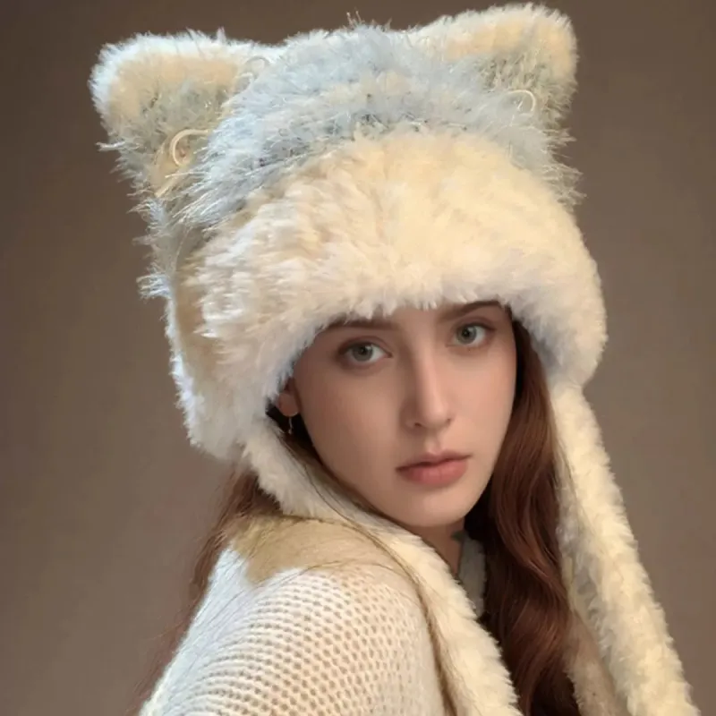 Cute Cat Ear Fluffy Winter Hat sold by Unique Kulture