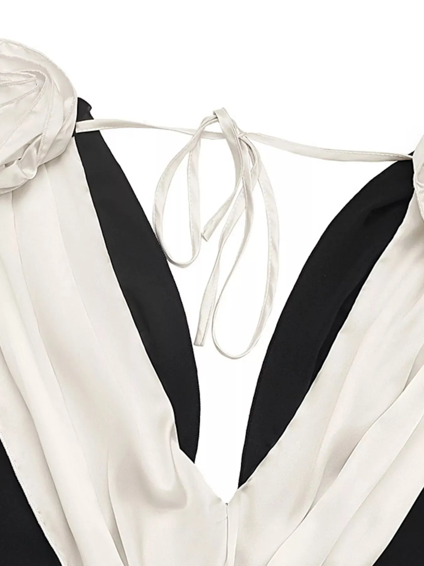 Floral Applique Two Tone Maxi Dress sold by Unique Kulture product image thumbnail 5