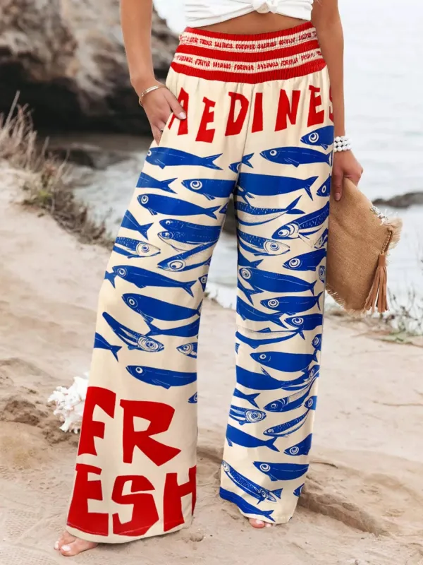Plus Size Printed Wide Leg Pants sold by Unique Kulture