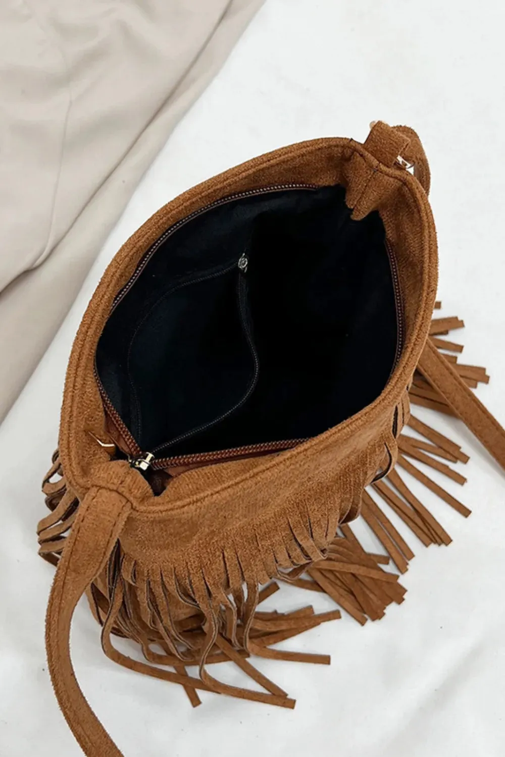 Suede Fringe Shoulder Bag sold by Unique Kulture product image thumbnail 5