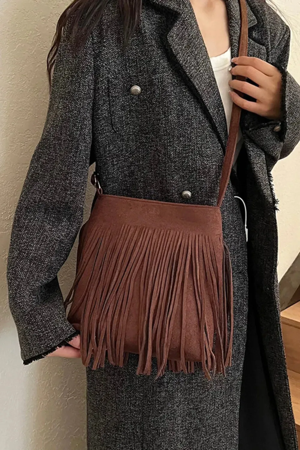Suede Fringe Shoulder Bag sold by Unique Kulture product image thumbnail 2
