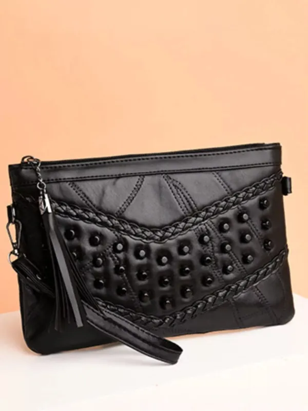 Studded Leather Crossbody Bag made by Trendsi