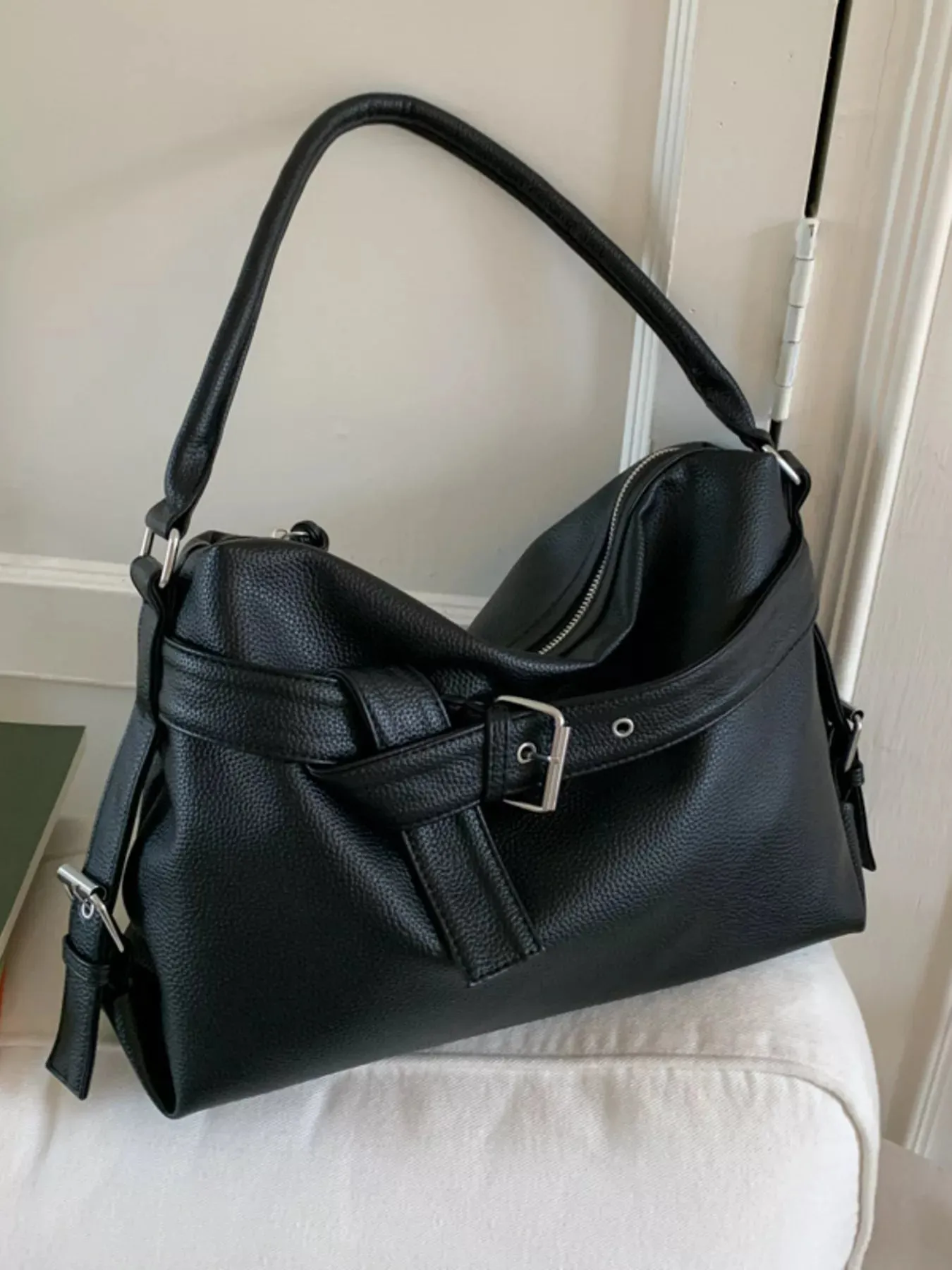 Decor Buckle Leather Shoulder Bag sold by Unique Kulture product image thumbnail 5